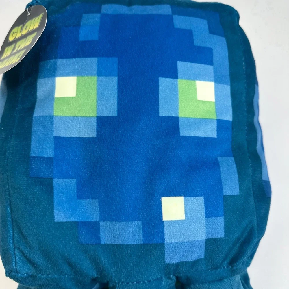 Minecraft Glow Squid Plush Pillow Blue Glow in‎ the Dark Mojang 2023 19 Inch